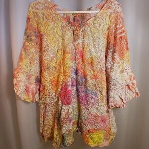 Floral Lacy Blouse By Cover Charge Size Large